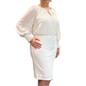 Shelby & Palmer Women’s dress long sleeve off white new size 14